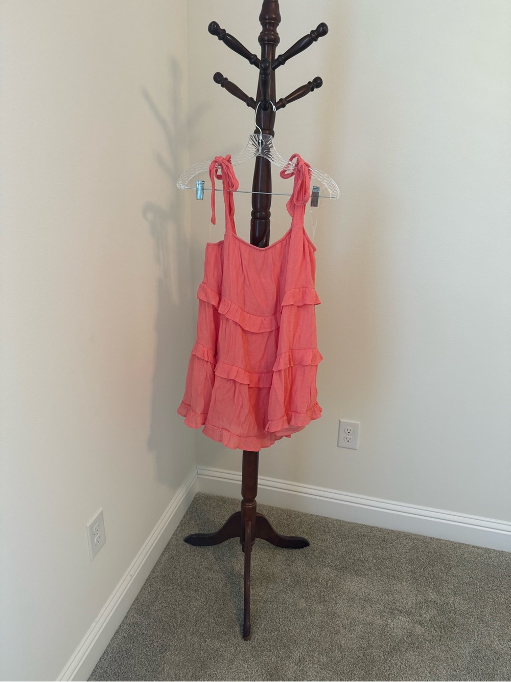 HYFVE Coral Ruffle Tie-Shoulder dress